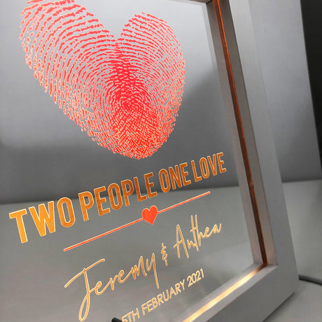 Two People One Love Personalised Light Frame