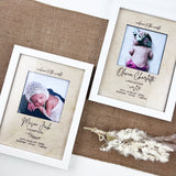 Personalised Leaves Birth Details Frame