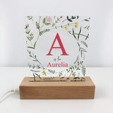 Wildflowers Wreath Personalised Night Light